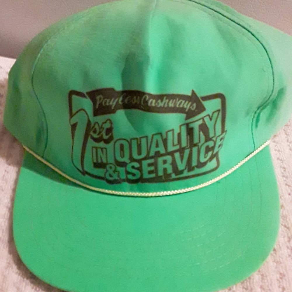 Vintage 90's New Green Payless Cashways 1st In Quality & Service Snap Type Hat